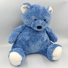 Doudou peluche ours bleu blanc