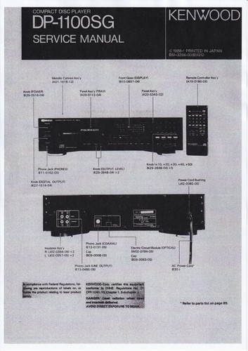 Manuel service pour kenwood - de,