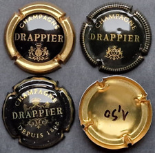 Lot lettre D2 - DRAPPIER armoiries / 4 CAPSULES PLAQUES DE MUSELETS CHAMPAGNE