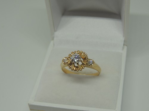 Bague solitaire ancienne - , or