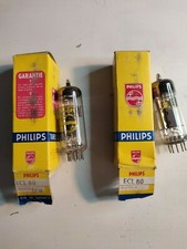 2 x Tubes, lampes TSF Philips et RTC ECL80 vintage valve tube amplifier NOS