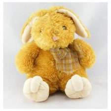 Doudou lapin marron long poil