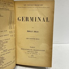 ÉMILE ZOLA - Germinal - 1902 - Rougon Macquart - RELIURE - LITTÉRATURE