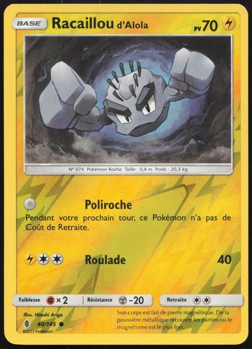 Carte pokémon racaillou - carte,