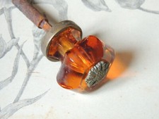 Ancienne Poignée de porte en verre Orange - Bouton de porte 