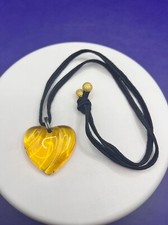 Collier ras du cou pendentif cœur ambre transparent cristal de Baccarat 22,0 ...