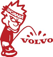 SCANIA Calvin pissin on Volvo