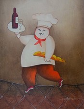Reproduction Tableau Peinture Huile s toile: Chef cuisinier Joyce Roybal 30X40cm
