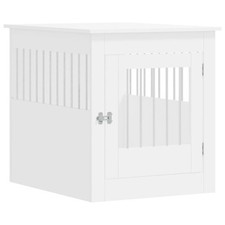 Meuble de cage pour chiens 64,5 x 80 x 71cm bois d'ingénierie blanc Helloshop26