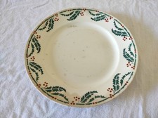 Ancienne Assiette en céramique  K&G Lunéville 22,5 cm décor Houx