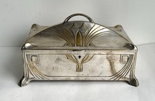 Ancienne boîte à gants à bijoux WMF métal argenté art nouveau jugendstil c.1900