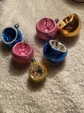 Ensemble De 6 anciennes Boules Creuses En Verre