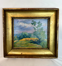 ALBERT THOMAS - PEINTURE HSP ÉPOQUE XXe VILLAGE ET PAYSAGE D'ÉTÉ PEINTRE ALSACE
