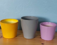 Lot de 3 pots de fleurs en céramique – Couleurs pastel et style contemporain  