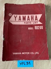 Yamaha RD200 liste catalogue pièces détachée moto parts list 200 RD