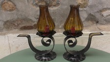 Bougeoirs en fer forgé de