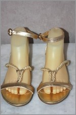 SAN MARINA  Sandales Cordelettes Dorées Cuir doré T 38 TBE