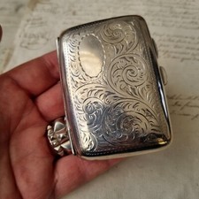 Etui Argent 1900 A Cigarettes Ancien Art Nouveau Silver Box Jugendstil England
