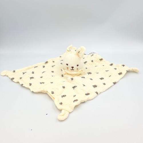 Doudou plat lapin - blanc, écru