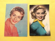 2 ANCIENNES CARTES 1 PATHÉ MARCONI ET 1 COLUMBIA DE ANNIE CORDY AVEC AUTOGRAPHE