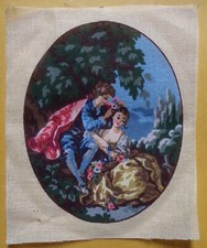 § canevas ancien médaillon