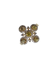 14K or Jaune Floral Bague Avec