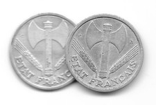 TRES RARE  Pièce de 1 FRANC de 1944 c véritable petit c Type "BAZOR "  ALU