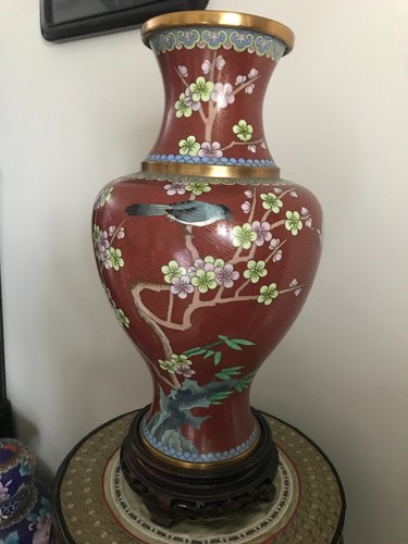 Cloisonne vase bronze emaux - cloisonne,