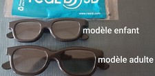1 Paires De Lunette 3D real 3d ( Adulte Ou Enfants ) tres Bon État  / Cinéma 