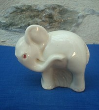 V66 Figurine Statue Bébé Eléphant Faïence Desvres Gabriel Fourmaintraux Art Déco