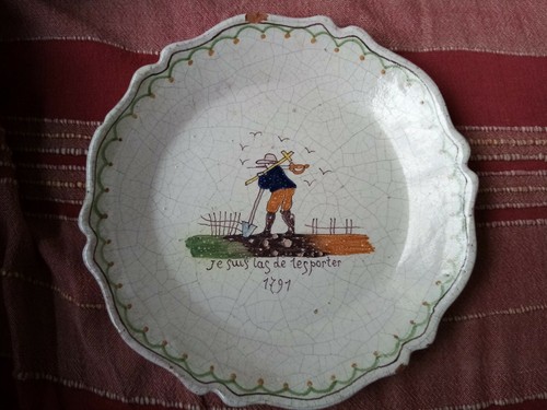 Ancienne assiette faience a - assiette,