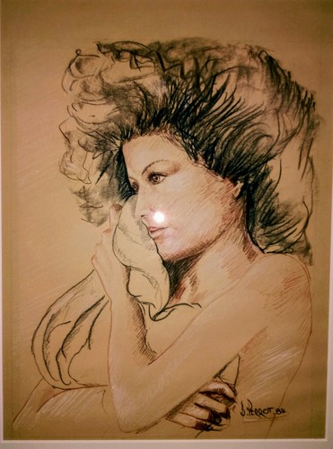 Tableau superbe fusain - tableau,