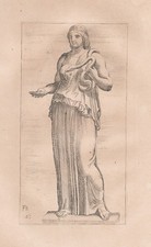 Vestal Virgin Vestaline Rome Antique Gravure De Cuivre François Perrier 1638