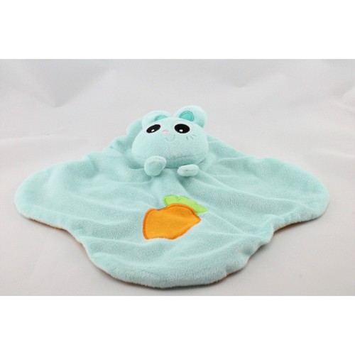 Doudou plat lapin - bleu, orange