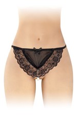 String noir dentelle avec