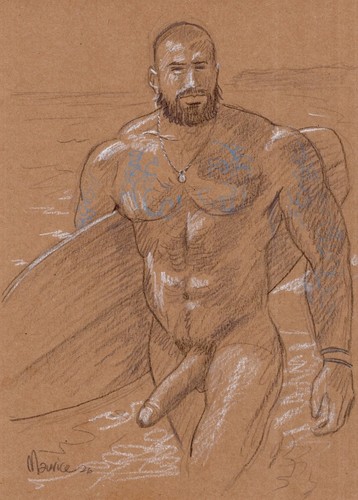 Nude dessin original homme - nude,