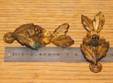 2 ancien DECORATION DORE palme OR EMPIRE buffet COLONNE coin MEUBLE mobilier