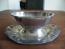 SAUCIÈRE PLATEAU MÉTAL ARGENTE GALLIA