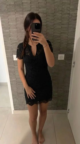Robe sandro dentelle noire - sandro,