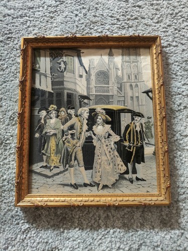 Ancien tableau tisse ruban - ancien,