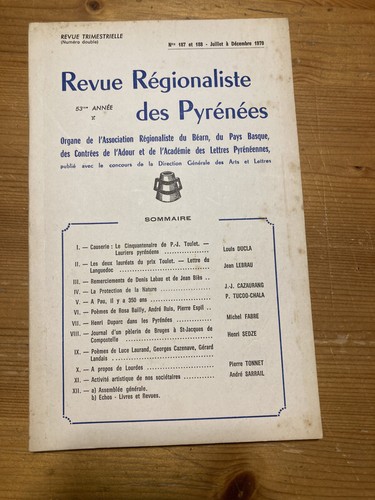 Revue régionaliste pyrénées - revue,