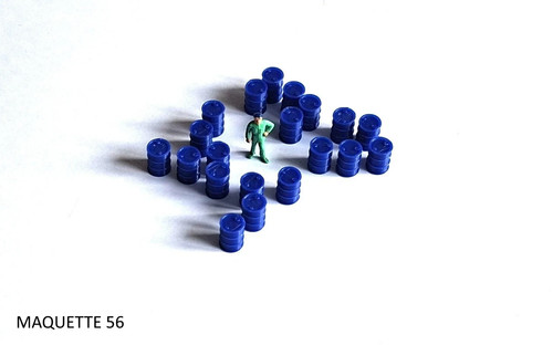Lot fûts bleus bidons - ho,