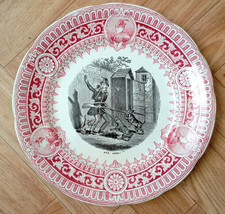 ASSIETTE ANCIENNE PARLANTE DIGOIN & SARREGUEMINES AUX ARMES