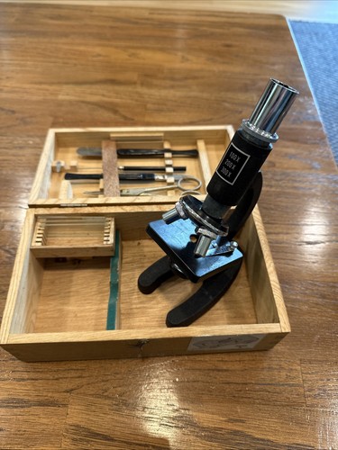 Microscope wooden box 100x - wooden,