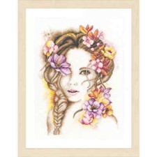 Lanarte kit de point de croix compté "Romance, Madame Fleur", 24x33cm