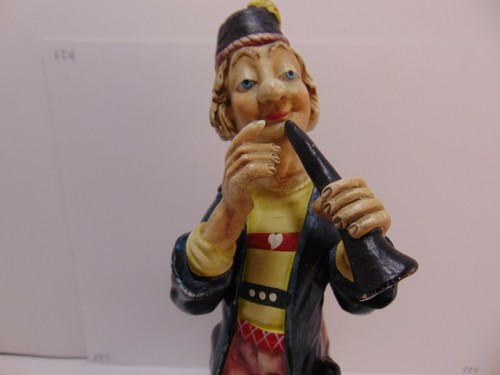 Vintage clown playing - clown, flute