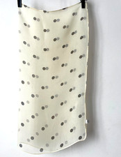 Petit Foulard Crème Pois Marron vert viscose Neuf 53 x 56cm ❤️