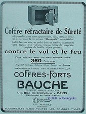 PUBLICITE BAUCHE COFFRES FORTS