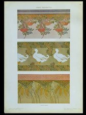 Canards, ornements art nouveau - PHOTOLITHOGRAPHIE 1910 - GUIDO FIORINI