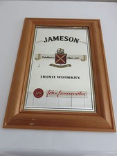 Plaque Cadre Bois sous verre Miroir JAMESON Whiskey Irlande  Déco BAR CUISINE